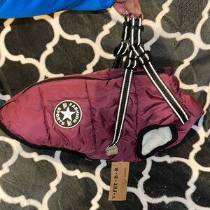 NWT dog jacket with adjustable harness attached